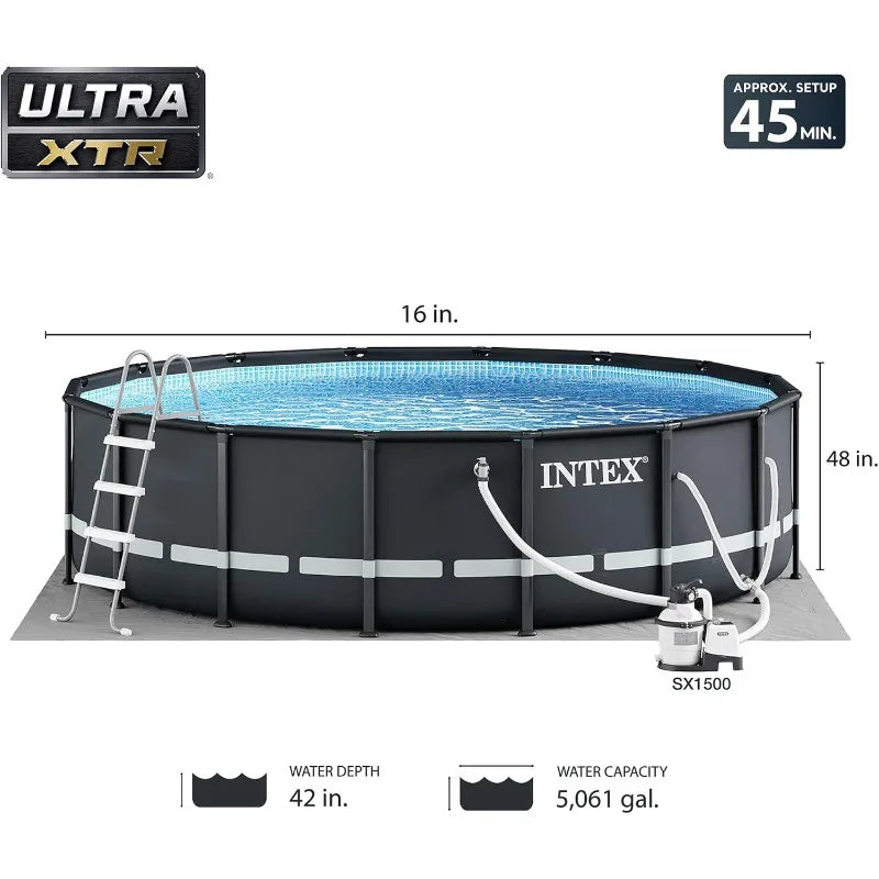 26325EH Ultra XTR Deluxe Above Ground Swimming Pool Set: 16ft x 48in