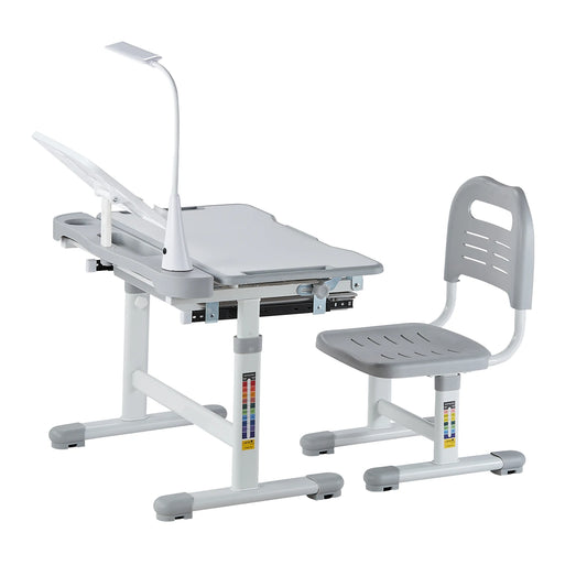 Kids Study Chair and Desk Set with Table Lamp