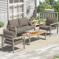 4 Pieces Outdoor Patio Furniture with Coffee Table Set