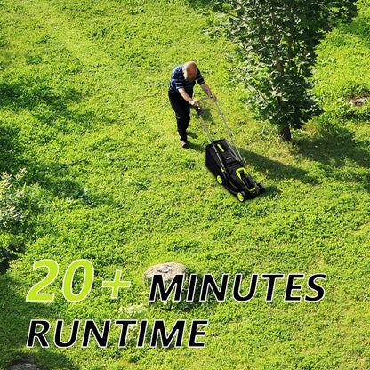 13" Electric Lawn Mower, 2-in-1 Lightweight Cordless Lawn Mower  with 21V 4.0Ah Battery and Charger