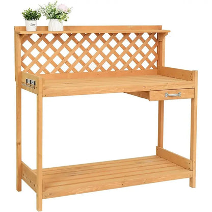 Outdoor Garden Workbench with Potting Table and Pottery Benches