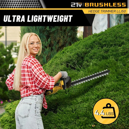 Cordless Hedge Trimmer with Battery and Charger, 22-Inch