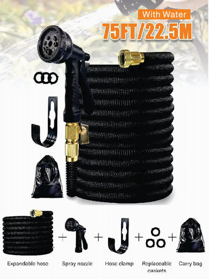 25/75FT Expandable Garden Plumbing Kits Flexible Lightweight Crush-Proof