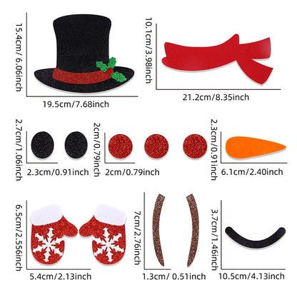 Christmas Door Stickers Decor Large Snowman Reindeer Santa Stickers