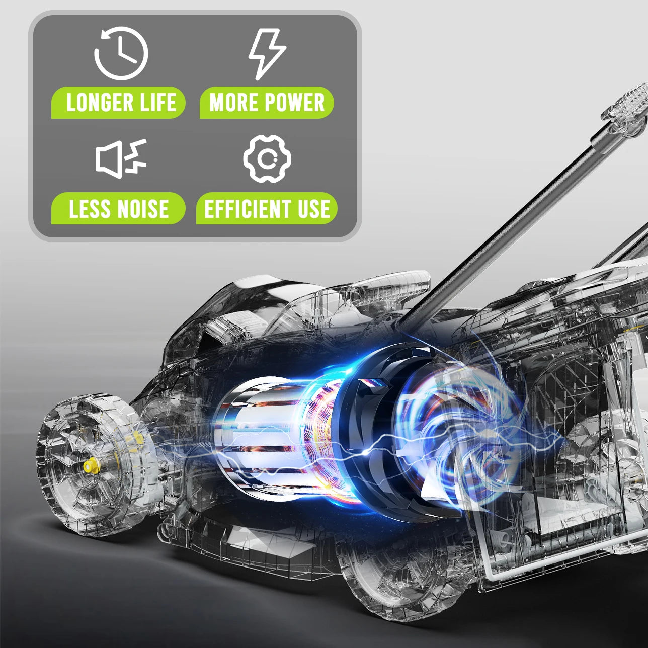 13" Electric Lawn Mower, 2-in-1 Lightweight Cordless Lawn Mower  with 21V 4.0Ah Battery and Charger