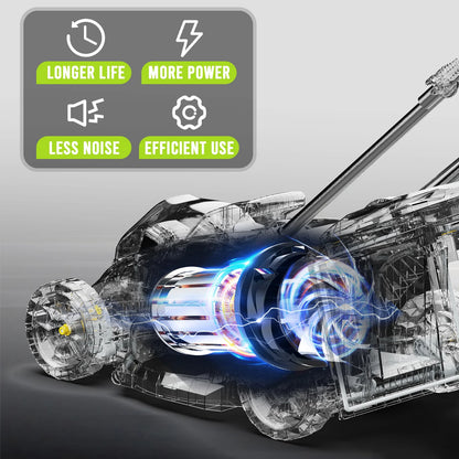 13" Electric Lawn Mower, 2-in-1 Lightweight Cordless Lawn Mower  with 21V 4.0Ah Battery and Charger