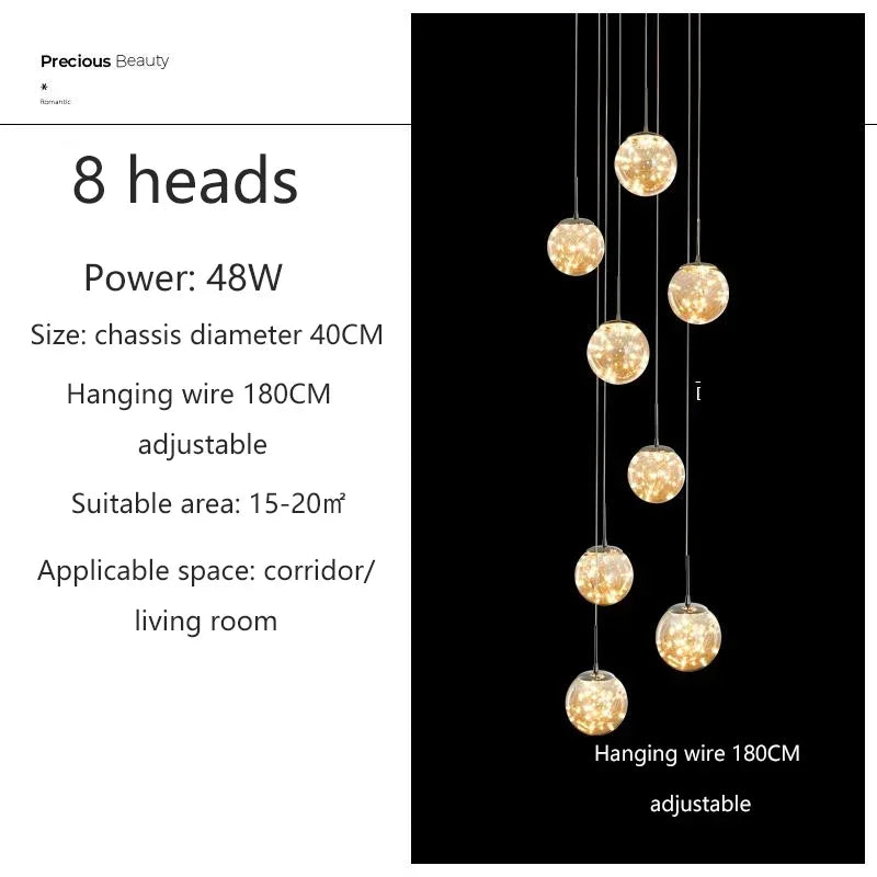 Nordic Glass Ball Led Pendant Lamp
