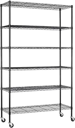 18x48x72 Inch Commercial Wire Shelving Unit with Wheels