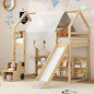 Kids House Loft Bed with Slide, Twin Size