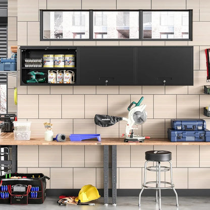 Secure Metal Wall Cabinet with Locking Door and Adjustable Shelf