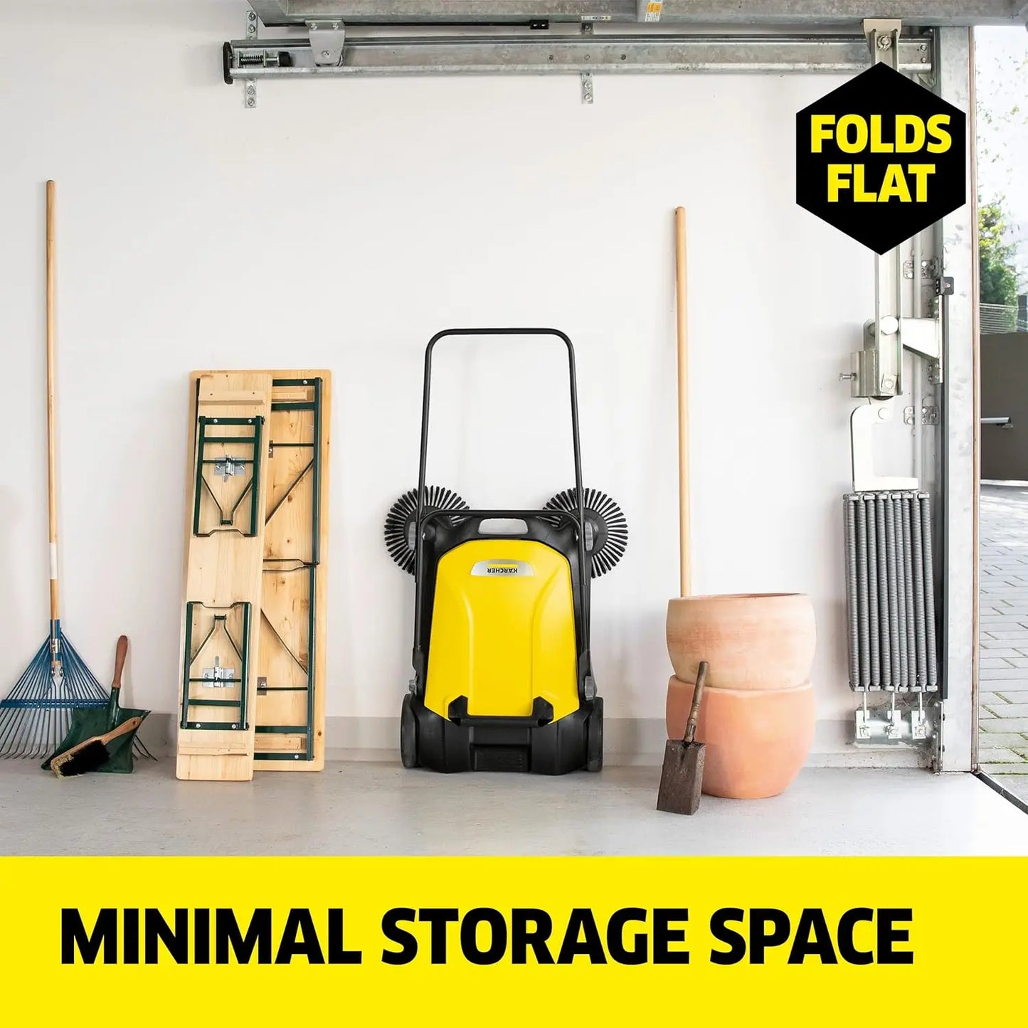 Walk Behind Outdoor Push Sweeper for Workshops, Warehouses or Garages