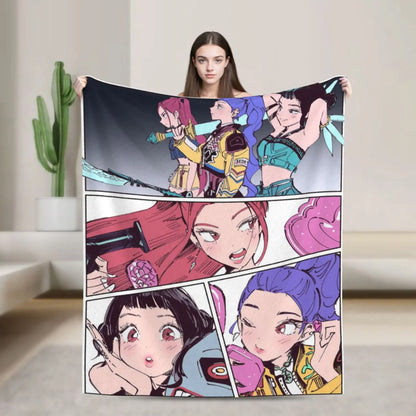 Demon Hunters Plush Blanket Girls Flannel Throw